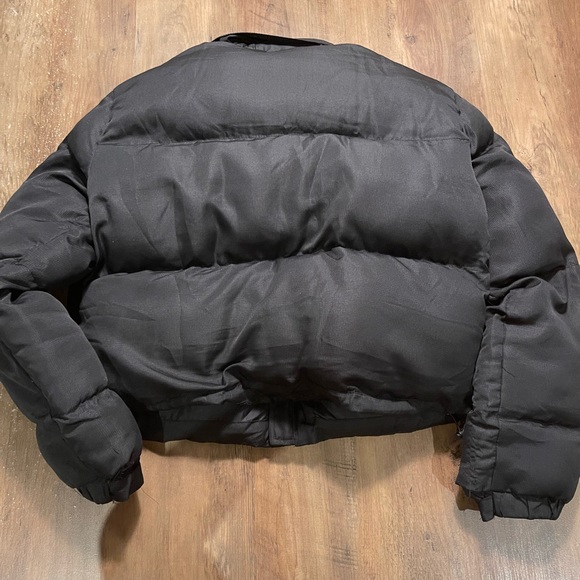 Black puffy bomber coat jacket - Picture 7 of 11